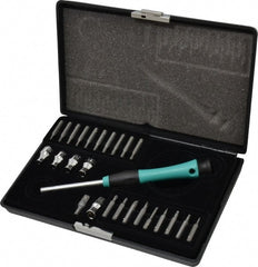 Aven - 26 Piece, 1/4" Drive Screwdriver Bit & Socket Set - #00 & #0 Phillips, 1.5 to 2.5mm Hex, T6 to T10 Torx, #00 & #0 Pozidriv - Exact Tooling