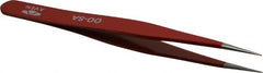 Aven - 4-3/4" OAL OO-SA Color Coded Precision Tweezers - Stainless Steel, OO-SA Pattern - Exact Tooling