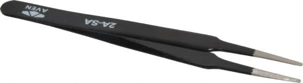 Aven - 4-3/4" OAL 2A-SA Color Coded Precision Tweezers - Stainless Steel, 2A-SA Pattern - Exact Tooling