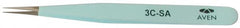 Aven - 4-1/4" OAL 3C-SA Color Coded Precision Tweezers - Stainless Steel, 3C-SA Pattern - Exact Tooling