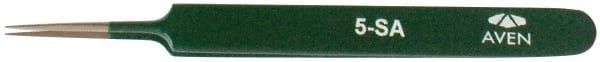 Aven - 4-1/4" OAL 5-SA Color Coded Precision Tweezers - Stainless Steel, 5-SA Pattern - Exact Tooling