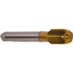 Emuge - M16x1.50 Metric Fine 6HX Modified Bottoming Thread Forming Tap - Cobalt, TiN Finish, 100mm OAL, 22mm Thread Length, Right Hand Thread, Series Druck - Exact Tooling
