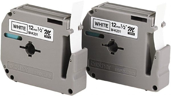 Brother - 1/2" Wide, White Label Tape - For Label Maker - Exact Tooling