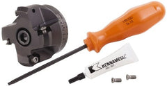 Kennametal - 2" Cut Diam, 3/4" Arbor Hole, 3.23mm Max Depth of Cut, 45° Indexable Chamfer & Angle Face Mill - 4 Inserts, HNGJ 0604... Insert, Right Hand Cut, 4 Flutes, Through Coolant, Series Dodeka Mini - Exact Tooling