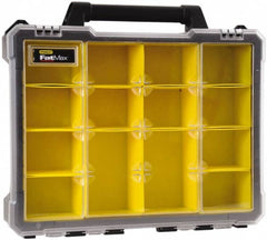 Stanley - 14 Compartment Tool Organizer - 16-31/32" Wide x 19-21/64" Deep x 4-21/64" High, Polypropylene Resin & Acrylonitrile Butadiene Styrene Plastic - Exact Tooling