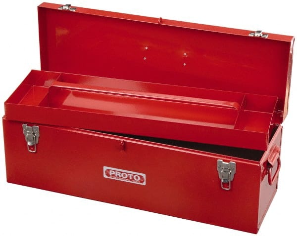 Proto - 1 Compartment 1 Tray Tool Box - 26" Wide x 9-1/2" Deep x 8-1/2" High, Steel, Red - Exact Tooling