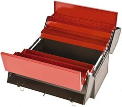 Proto - 1 Compartment 4 Tray Tool Box - 18" Wide x 14" Deep x 10" High, Steel, Black - Exact Tooling