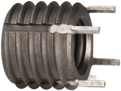 Jergens - M10x1.50 Internal, 5/8-11 External, Metric Coarse/UNC, 1/2" Insert Length, Solid Keylocking Thread Inserts - Carbon Steel, Zinc Phosphate Finish, Grade C1215, 6H Internal Class of Fit, 2A External Class of Fit, Use Tool 215-064845 - Exact Tooling