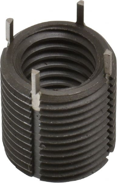 Jergens - 9/16-12 Internal, 3/4-16 External, UNC, 20.5mm Insert Length, Heavy Duty Keylocking Thread Inserts - Carbon Steel, Zinc Phosphate Finish, Grade C1215, 2B Internal Class of Fit, 2A External Class of Fit, Use Tool 215-064707 - Exact Tooling