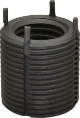 Jergens - 7/8-9 Internal, 1-1/4 - 12 External, UNC, 1-1/4" Insert Length, Heavy Duty Keylocking Thread Inserts - Carbon Steel, Zinc Phosphate Finish, Grade C1215, 2B Internal Class of Fit, 2A External Class of Fit, Use Tool 215-064710 - Exact Tooling