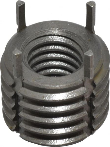 Jergens - 3/8-16 Internal, 5/8-11 External, UNC, 1/2" Insert Length, Extra Heavy Duty Keylocking Thread Inserts - Carbon Steel, Zinc Phosphate Finish, Grade C1215, 2B Internal Class of Fit, 2A External Class of Fit, Use Tool 215-064736 - Exact Tooling