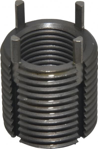 Jergens - 5/8-18 Internal, 7/8-14 External, UNF, 22mm Insert Length, Heavy Duty Keylocking Thread Inserts - Carbon Steel, Zinc Phosphate Finish, Grade C1215, 2B Internal Class of Fit, 2A External Class of Fit, Use Tool 215-064708 - Exact Tooling