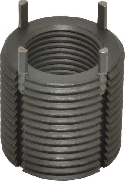 Jergens - 3/4-16 Internal, 1-1/8 - 12 External, UNF, 1-1/8" Insert Length, Heavy Duty Keylocking Thread Inserts - Carbon Steel, Zinc Phosphate Finish, Grade C1215, 2B Internal Class of Fit, 2A External Class of Fit, Use Tool 215-064709 - Exact Tooling