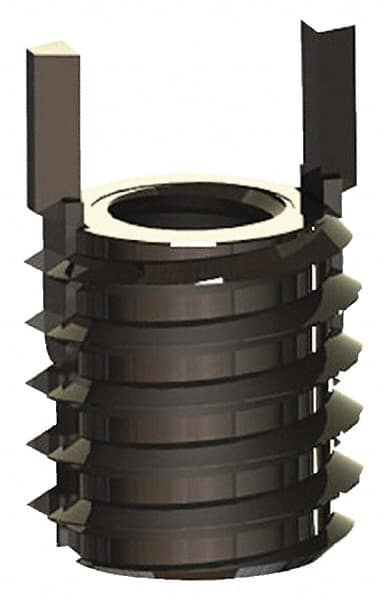 Jergens - M5x0.80 Internal, M8x1.25 External, Metric Coarse, 8mm Insert Length, Thin Wall Keylocking Thread Inserts - Stainless Steel, Passivated Finish, Grade 303, 6H Internal Class of Fit, 6G External Class of Fit, Use Tool 215-064751 - Exact Tooling
