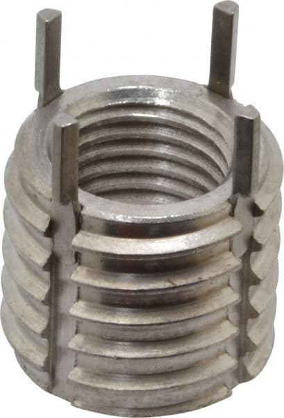 Jergens - 3/8-24 Internal, 9/16-12 External, UNF, 1/2" Insert Length, Heavy Duty Keylocking Thread Inserts - Stainless Steel, Passivated Finish, Grade 303, 2B Internal Class of Fit, 2A External Class of Fit, Use Tool 215-064704 - Exact Tooling