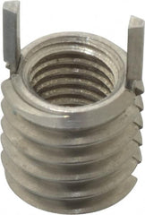 Jergens - 1/4-28 Internal, 3/8-16 External, UNF, 9.4mm Insert Length, Thin Wall Keylocking Thread Inserts - Stainless Steel, Passivated Finish, Grade 303, 2B Internal Class of Fit, 2A External Class of Fit, Use Tool 215-064722 - Exact Tooling