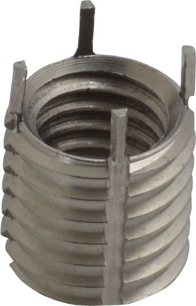 Jergens - 1/2-13 Internal, 5/8-11 External, UNC, 5/8" Insert Length, Thin Wall Keylocking Thread Inserts - Stainless Steel, Passivated Finish, Grade 303, 2B Internal Class of Fit, 2A External Class of Fit, Use Tool 215-064726 - Exact Tooling