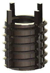 Jergens - 3/8-24 Internal, 1/2-13 External, UNF, 1/2" Insert Length, Thin Wall Keylocking Thread Inserts - Stainless Steel, Passivated Finish, Grade 303, 2B Internal Class of Fit, 2A External Class of Fit, Use Tool 215-064724 - Exact Tooling