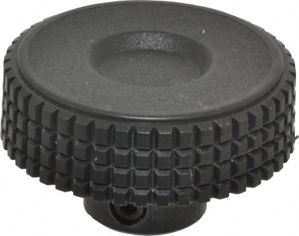 Elesa - 1.57" Head, Knurled Knob - Plain Hole with Set Screw, Plastic - Exact Tooling