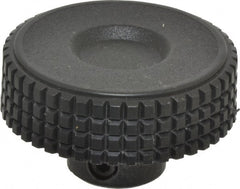 Elesa - 1.57" Head, Knurled Knob - Plain Hole with Set Screw, Plastic - Exact Tooling