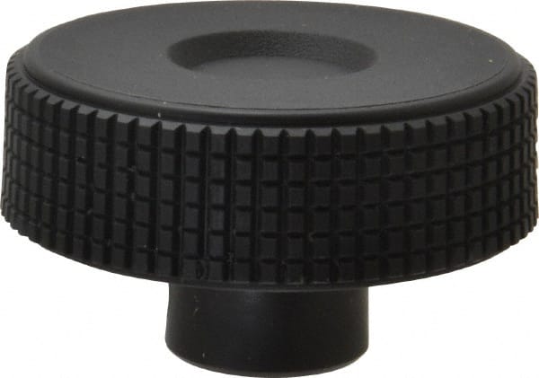 Elesa - 2.36" Head, Knurled Knob - Plain Hole with Set Screw, Plastic - Exact Tooling