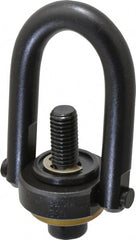 Jergens - 2,500 Lb Load Capacity Safety Engineered Center Pull Hoist Ring - 28 Ft/Lb Torque, 1/2 - 13 Thread, 4140 Alloy Steel, Black Oxide Finish - Exact Tooling