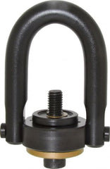 Jergens - 2,500 Lb Load Capacity Safety Engineered Center Pull Hoist Ring - 28 Ft/Lb Torque, 1/2 - 13 Thread, 4140 Alloy Steel, Black Oxide Finish - Exact Tooling