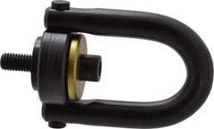 Jergens - 2,500 Lb Load Capacity Safety Engineered Center Pull Hoist Ring - 28 Ft/Lb Torque, 1/2 - 13 Thread, 4140 Alloy Steel, Black Oxide Finish - Exact Tooling