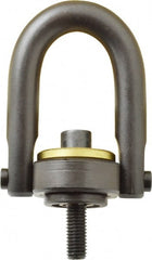 Jergens - 2,500 Lb Load Capacity Safety Engineered Center Pull Hoist Ring - 28 Ft/Lb Torque, 1/2 - 13 Thread, 4140 Alloy Steel, Black Oxide Finish - Exact Tooling
