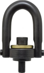 Jergens - 4,000 Lb Load Capacity Safety Engineered Center Pull Hoist Ring - 60 Ft/Lb Torque, 5/8 - 11 Thread, 4140 Alloy Steel, Black Oxide Finish - Exact Tooling