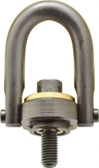 Jergens - 4,000 Lb Load Capacity Safety Engineered Center Pull Hoist Ring - 60 Ft/Lb Torque, 5/8 - 11 Thread, 4140 Alloy Steel, Black Oxide Finish - Exact Tooling