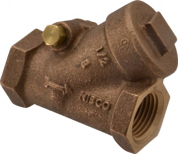 NIBCO - 1/2" Bronze Check Valve - Y-Pattern, FNPT x FNPT, 200 WOG - Exact Tooling