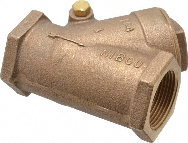 NIBCO - 1-1/4" Bronze Check Valve - Y-Pattern, FNPT x FNPT, 300 WOG - Exact Tooling