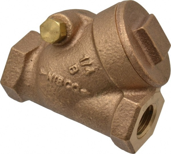 NIBCO - 1/4" Bronze Check Valve - Y-Pattern, FNPT x FNPT, 300 WOG - Exact Tooling