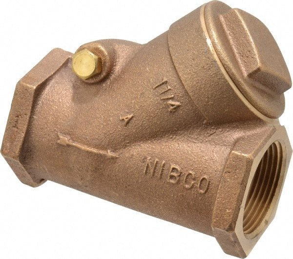 NIBCO - 1-1/4" Bronze Check Valve - Y-Pattern, FNPT x FNPT, 300 WOG - Exact Tooling