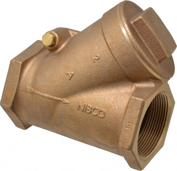 NIBCO - 2" Bronze Check Valve - Y-Pattern, FNPT x FNPT, 300 WOG - Exact Tooling