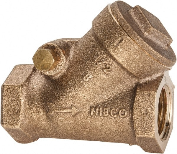 NIBCO - 1/2" Bronze Check Valve - Y-Pattern, FNPT x FNPT, 300 WOG - Exact Tooling