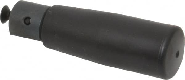 Elesa - M4x0.7 Stem, Revolving (Folding) Handwheel & Machine Handle - Technopolymer Cylindrical Handle, Steel Stem, 2.2" Handle Length, 2.91" OAL - Exact Tooling