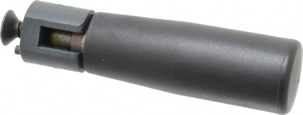 Elesa - M6x1.0 Stem, Revolving (Folding) Handwheel & Machine Handle - Technopolymer Cylindrical Handle, Steel Stem, 2.56" Handle Length, 3-1/2" OAL - Exact Tooling