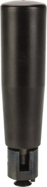 Elesa - M6x1.0 Stem, Revolving (Folding) Handwheel & Machine Handle - Technopolymer Cylindrical Handle, Steel Stem, 3.54" Handle Length, 4.48" OAL - Exact Tooling