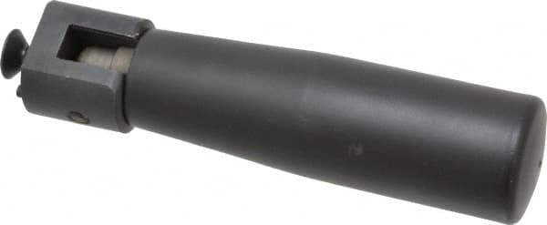 Elesa - M6x1.0 Stem, Revolving (Folding) Handwheel & Machine Handle - Technopolymer Cylindrical Handle, Steel Stem, 3.54" Handle Length, 4.65" OAL - Exact Tooling