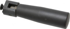 Elesa - M6x1.0 Stem, Revolving (Folding) Handwheel & Machine Handle - Technopolymer Cylindrical Handle, Steel Stem, 3.54" Handle Length, 4.65" OAL - Exact Tooling