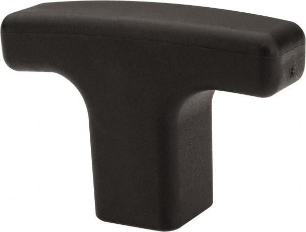 Elesa - 1/4-20 Hole Thread, 1.57" Head Length, Technopolymer, Female Insert T Handle - 0.47" Hole Depth, 1/2" Hub Diam, 0.78" Hub Height, Black - Exact Tooling
