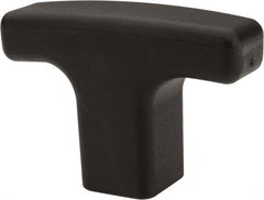 Elesa - 1/4-20 Hole Thread, 1.57" Head Length, Technopolymer, Female Insert T Handle - 0.47" Hole Depth, 1/2" Hub Diam, 0.78" Hub Height, Black - Exact Tooling