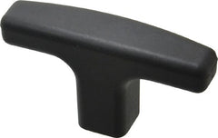 Elesa - 5/16-18 Hole Thread, 2.63" Head Length, Technopolymer, Female Insert T Handle - 0.7" Hole Depth, 5/8" Hub Diam, 0.98" Hub Height, Black - Exact Tooling