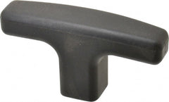Elesa - 3/8-16 Hole Thread, 3.14" Head Length, Technopolymer, Female Insert T Handle - 0.78" Hole Depth, 3/4" Hub Diam, 1.02" Hub Height, Black - Exact Tooling