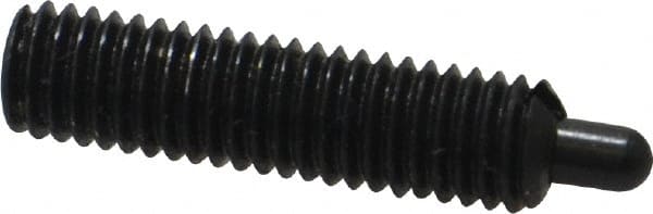 Jergens - M5 x 0.8, 19mm Thread Length, 3mm Plunger Projection, Steel Threaded Spring Plunger - 2.36mm Max Plunger Diam, 19mm Plunger Length, 1.31 Kg Init End Force, 5 Kg Final End Force, 2.5mm Hex - Exact Tooling