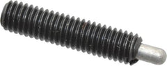 Jergens - M6 x 1.0, 25mm Thread Length, 5mm Plunger Projection, Steel Threaded Spring Plunger - 3.02mm Max Plunger Diam, 25mm Plunger Length, 0.45 Kg Init End Force, 1.8 Kg Final End Force, 3mm Hex - Exact Tooling