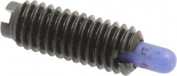Jergens - M6 x 1.0, 16mm Thread Length, 4mm Plunger Projection, Steel Threaded Spring Plunger - 3.02mm Max Plunger Diam, 16mm Plunger Length, 0.23 Kg Init End Force, 2.72 Kg Final End Force - Exact Tooling