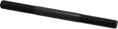 Jergens - M10x1.50 125mm OAL Equal Double Threaded Stud - Alloy Steel, Black Oxide Finish, 35mm Equal Thread Length, Metric - Exact Tooling